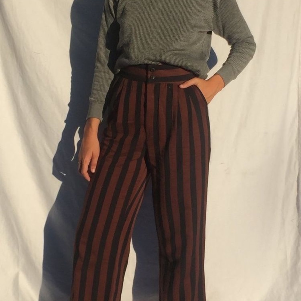 NWT Ace & Jig Kate Trouser - Black & Brown Stripe - L
